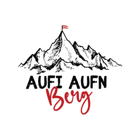 Aufi Aufn Berg Emaille Tasse