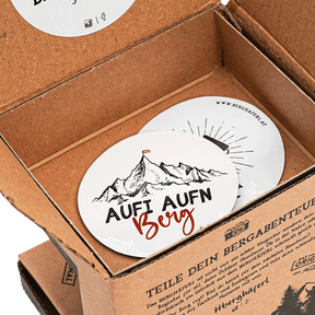 Aufi Aufn Berg Emaille Tasse