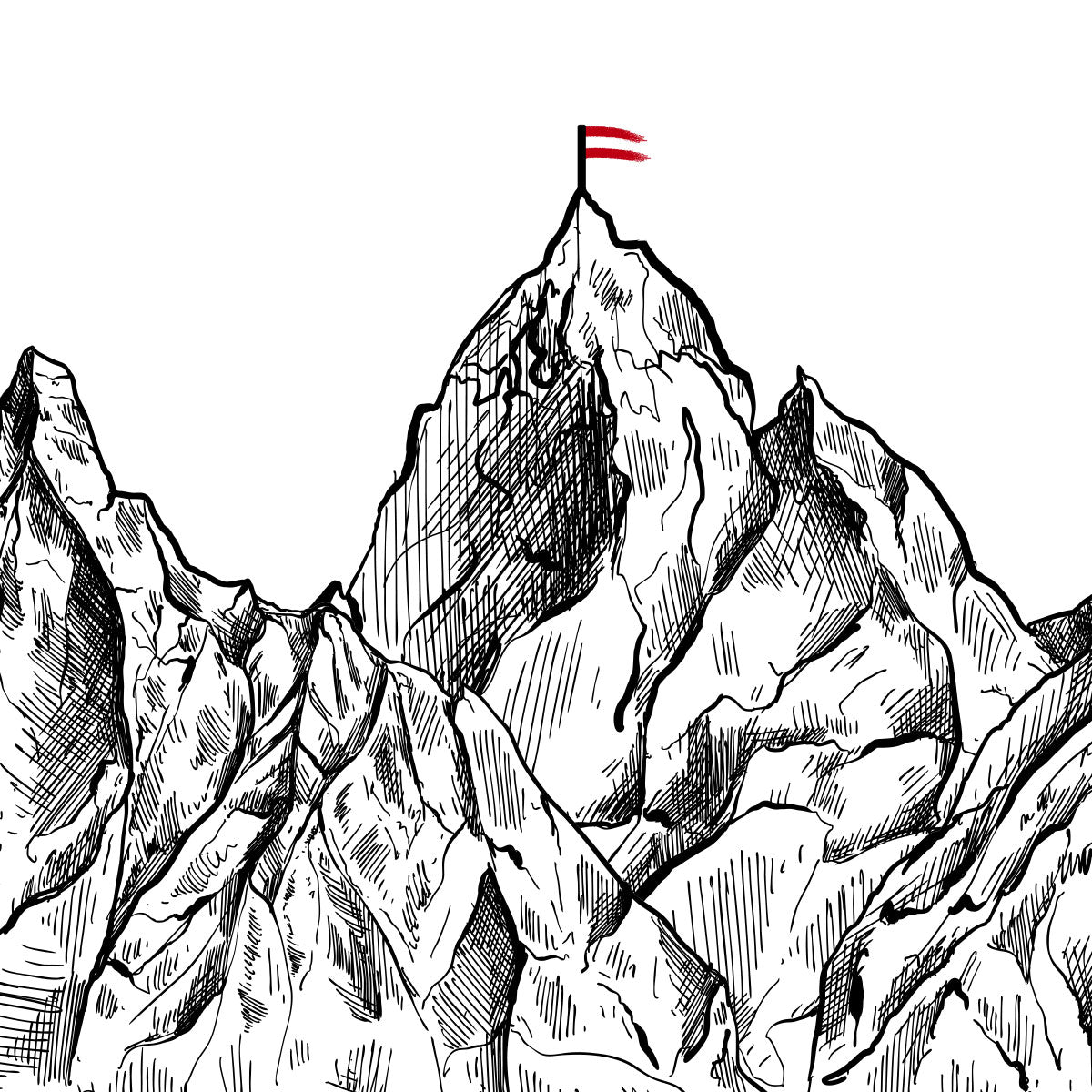 Berge Emaille Tasse