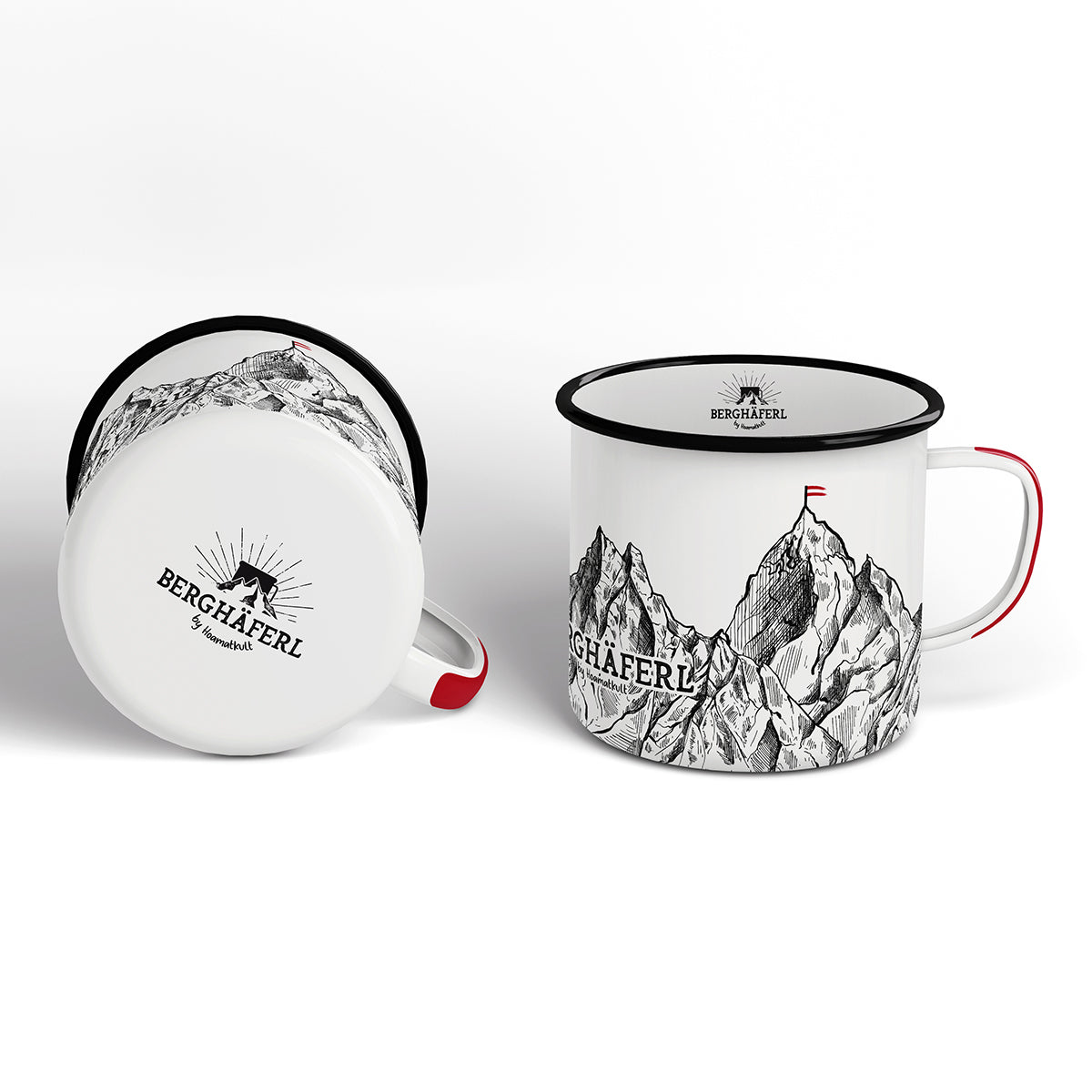 Berge Emaille Tasse