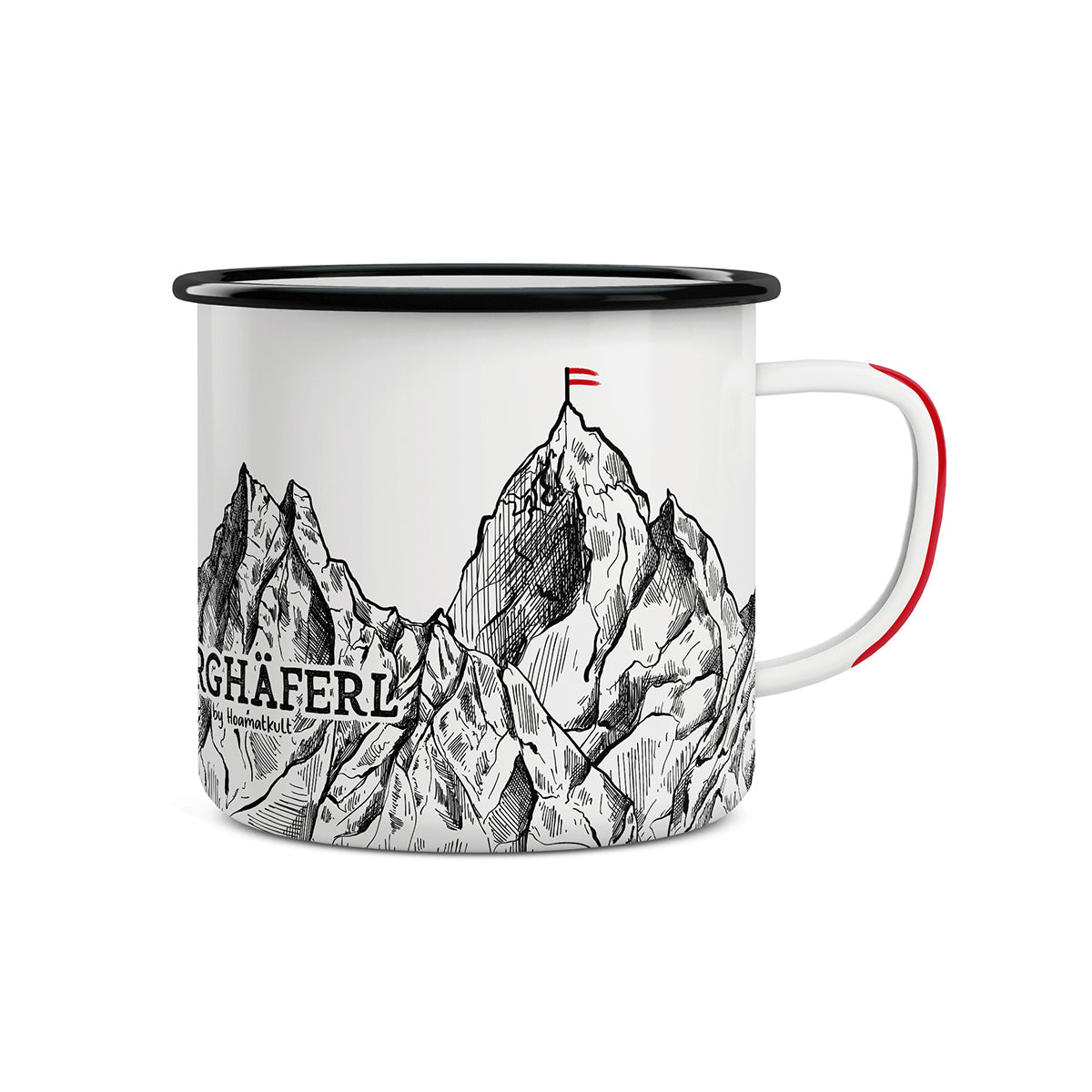 Berge Emaille Tasse