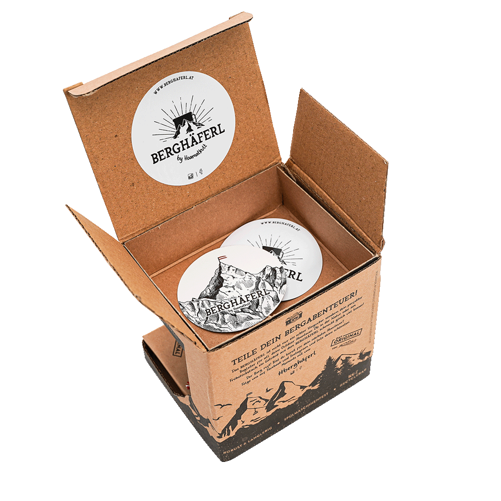 Berge Emaille Tasse