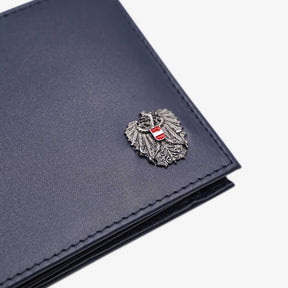 Österreich Geldtasche Geschenkset Leder - blau