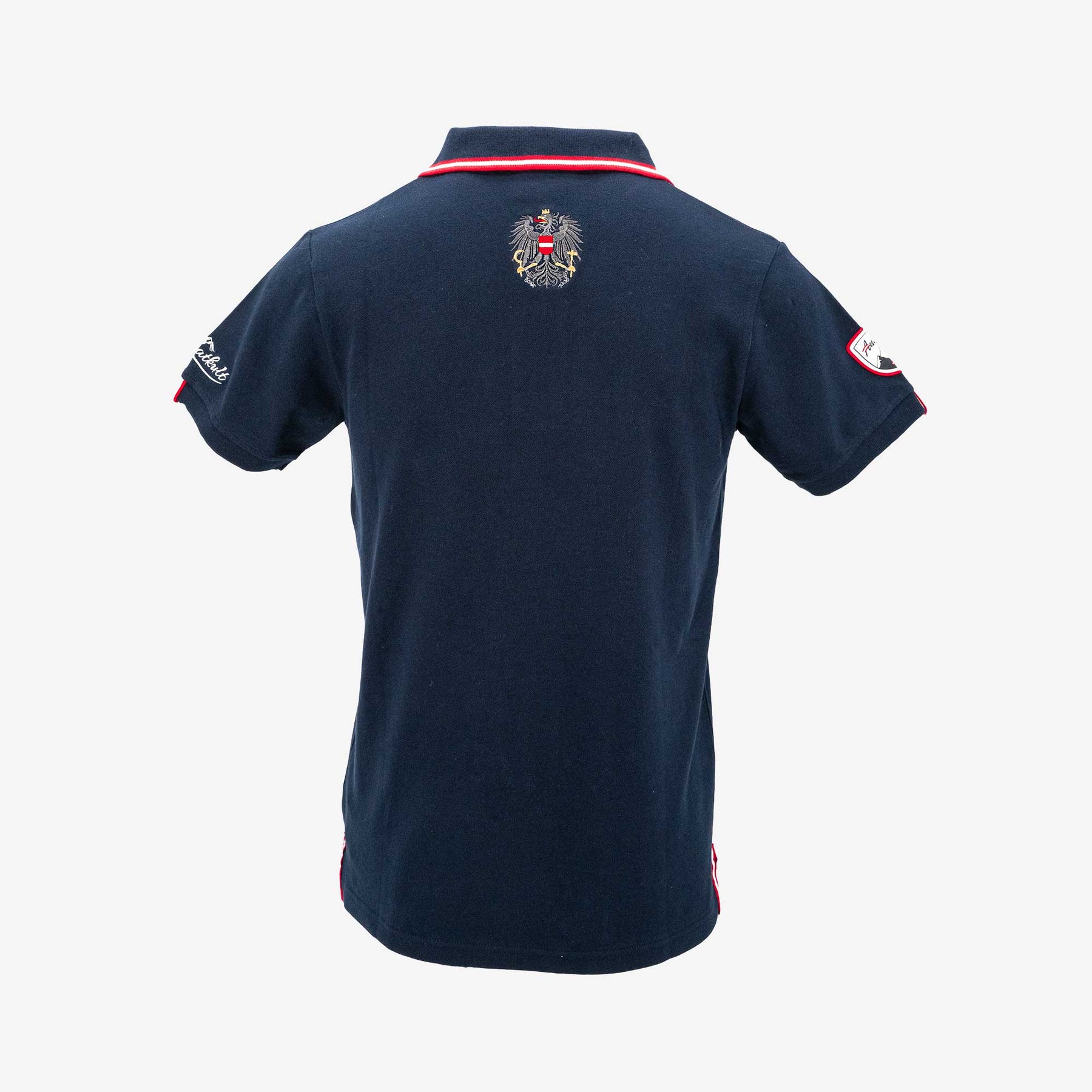 Blaues Österreich Polo mit Adler Stickerei