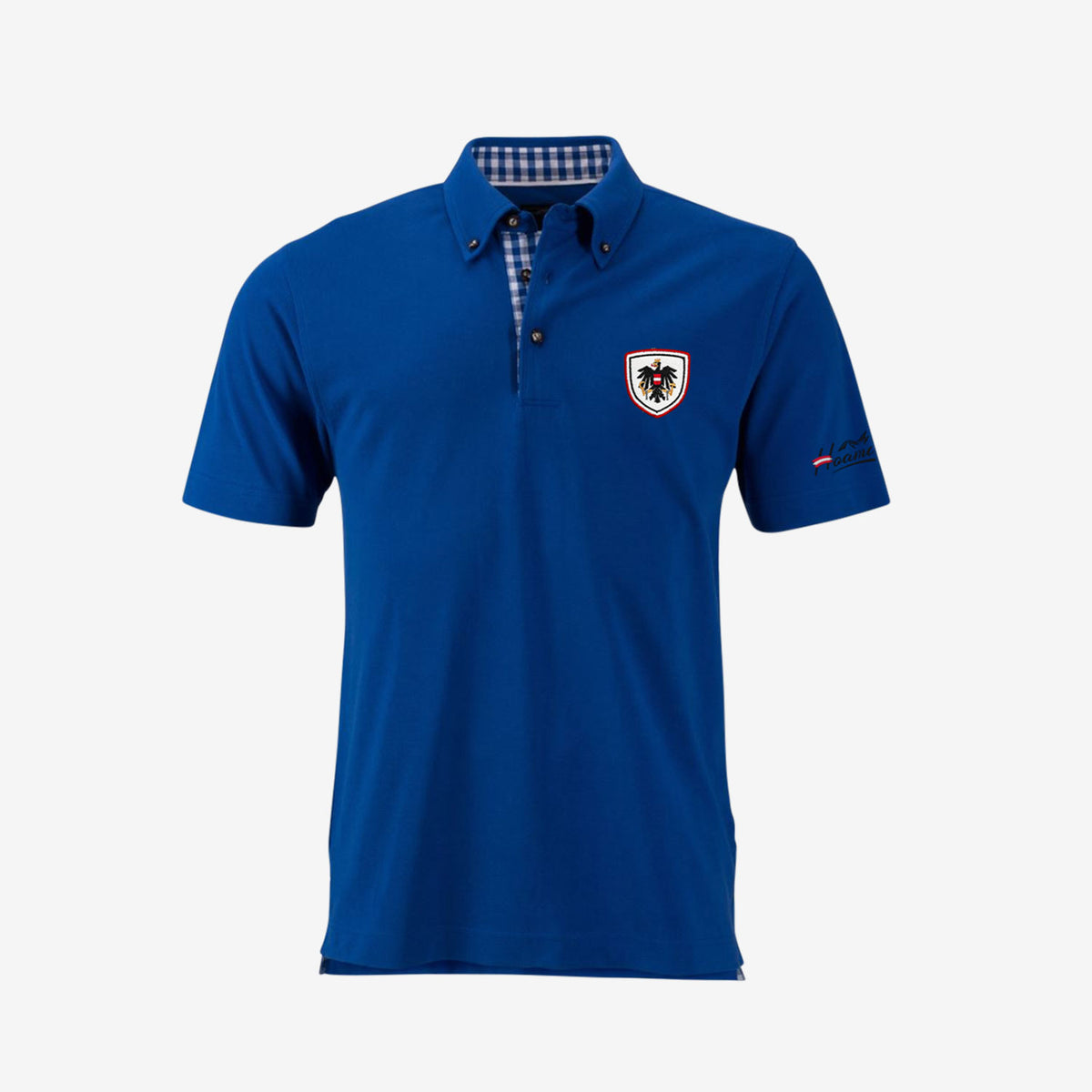 Blaues Trachtenpolo #Farbe_Royal-Blau