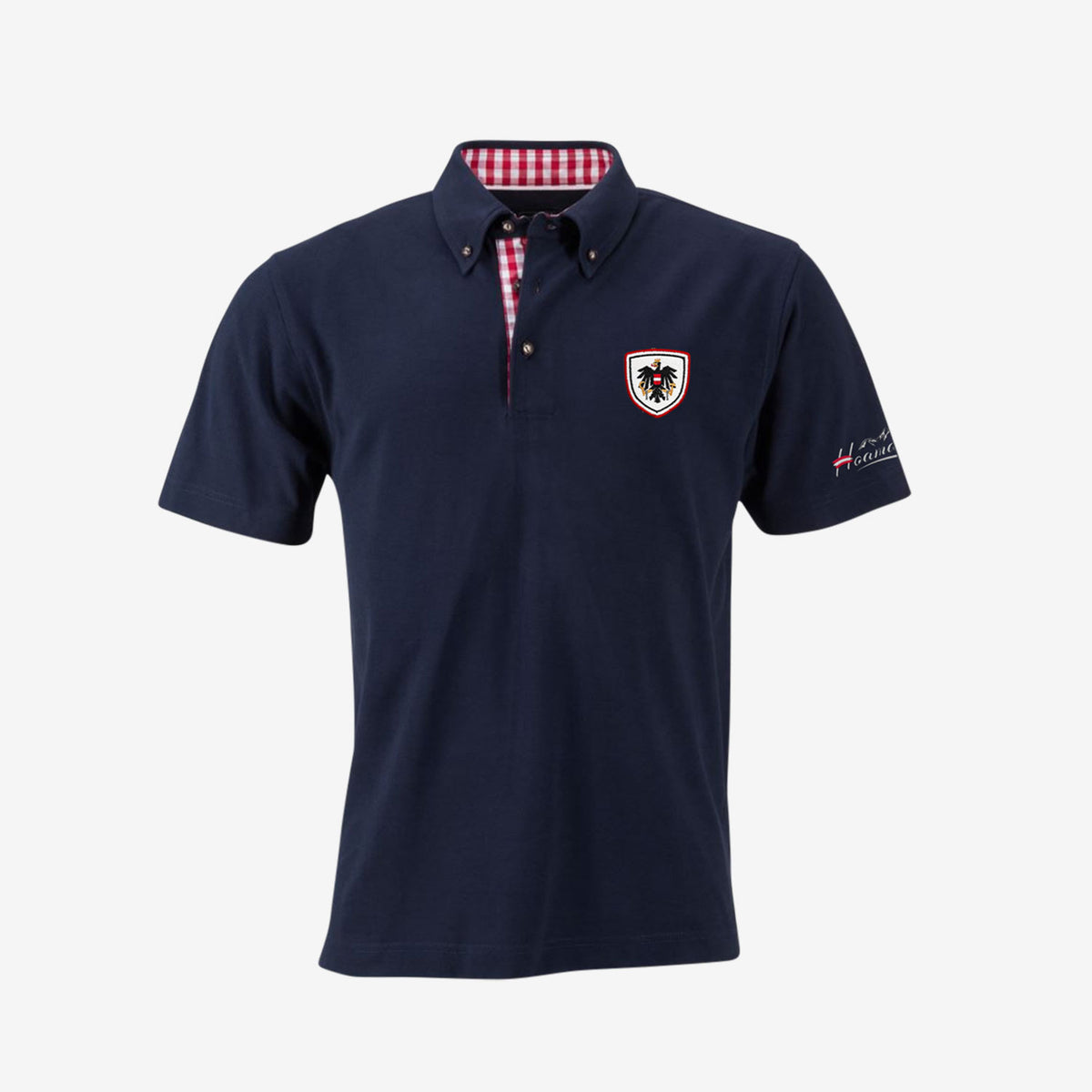 Dunkelblaues Trachten Polo Herren #Farbe_Navy-Blau