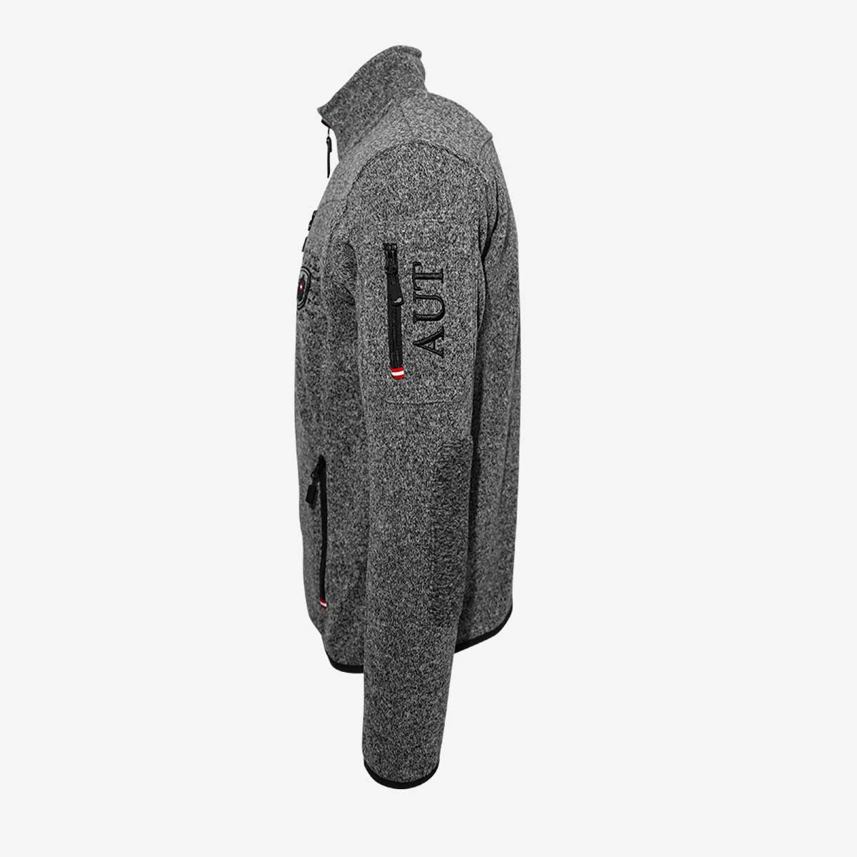 Dunkelgraue Austria Strickfleece Jacke