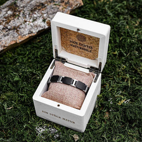 Armband Holz / Edelstahl Silber