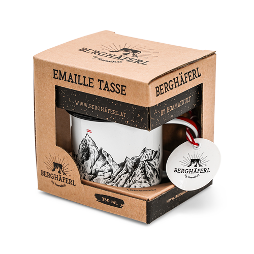 Berge Emaille Tasse