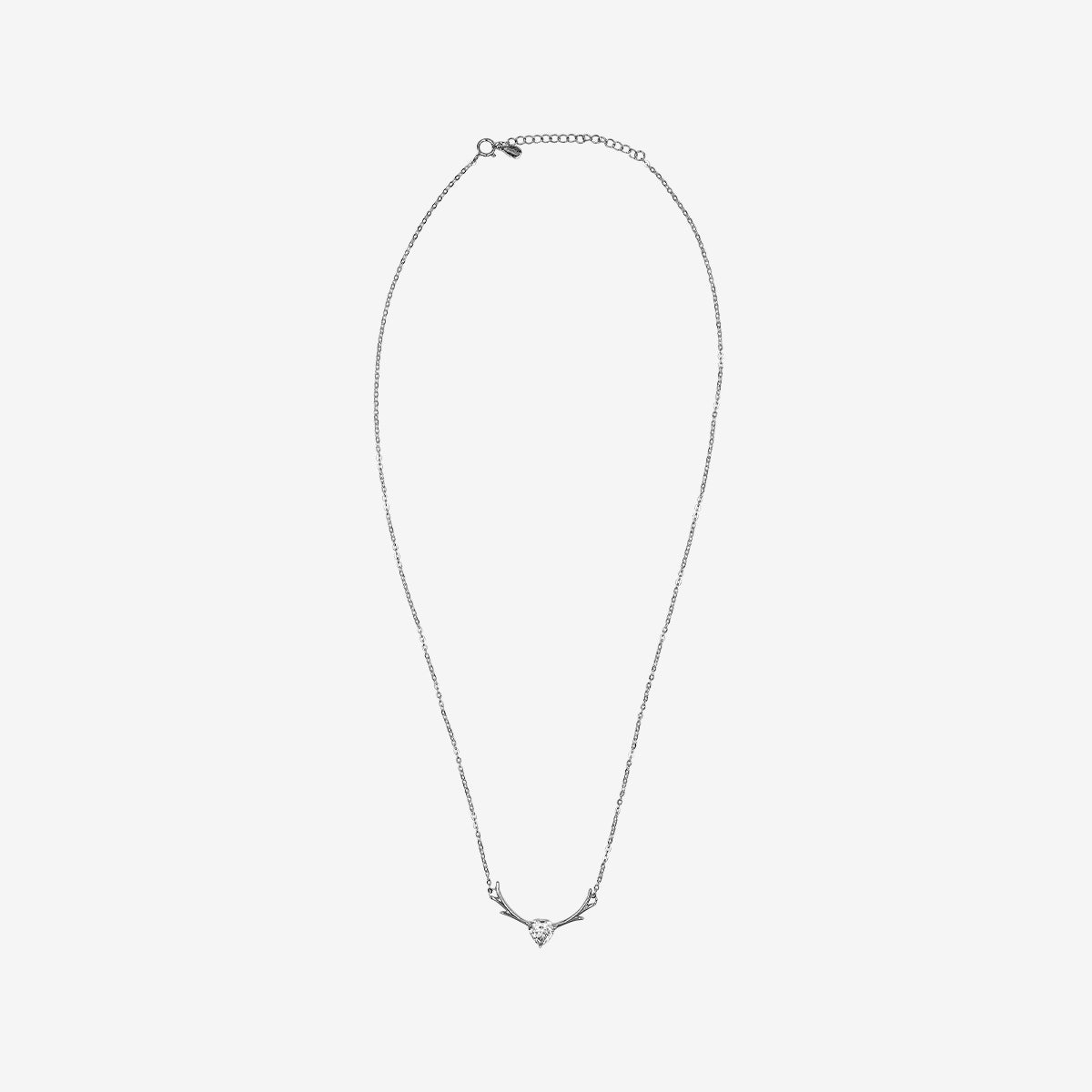 925 Sterling Silber Geweih Halskette mit Kristall