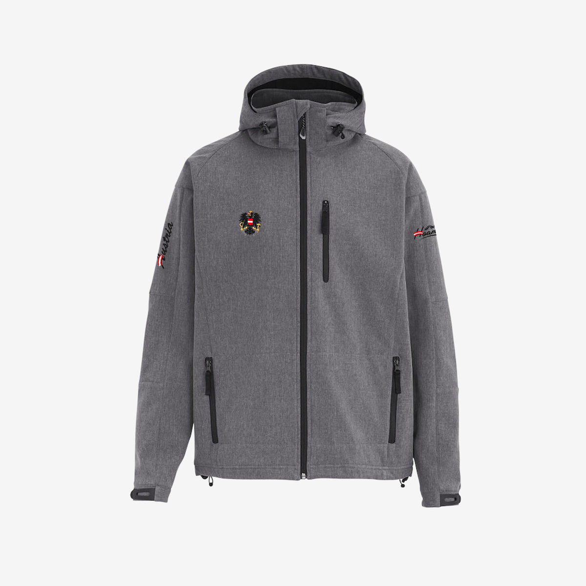 Graue Österreich Adler Softshelljacke #Farbe_Grau