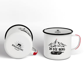 In die Berg bin I gern Emaille Tasse