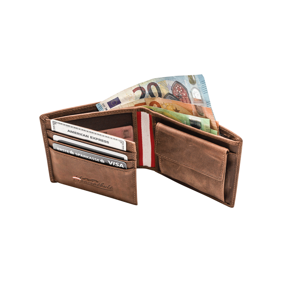 Leder Geldtasche braun