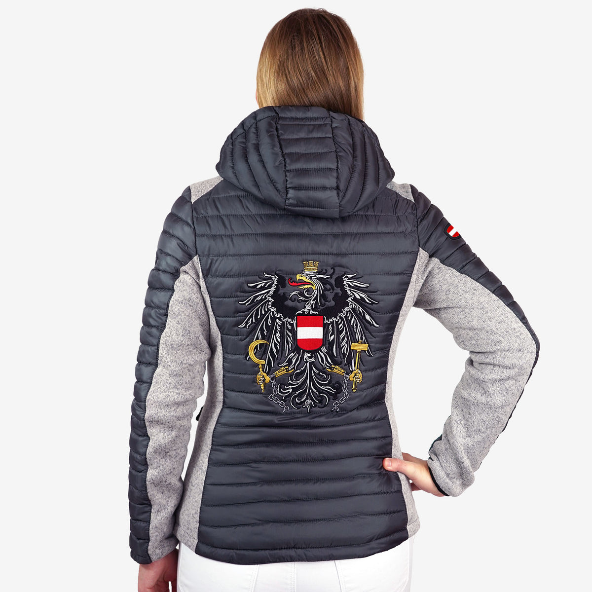 Österreich Adler Damen Softshelljacke #Farbe_Grau