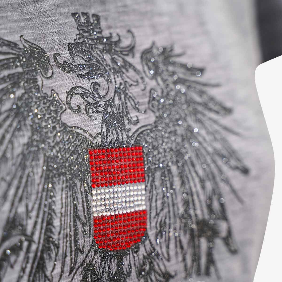 Austrian Girl Glitzer T-Shirt - anthrazit