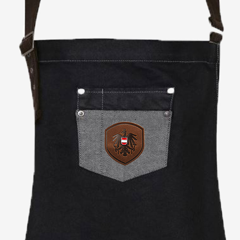 Österreich Grillschürze mit Leder Aufnäher