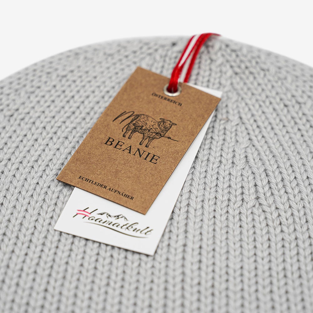 Österreich Adler Leder Merino Beanie