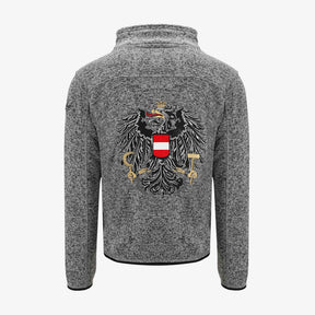 Österreich Strickfleece Jacke dunkelgrau mit Adler kaufen