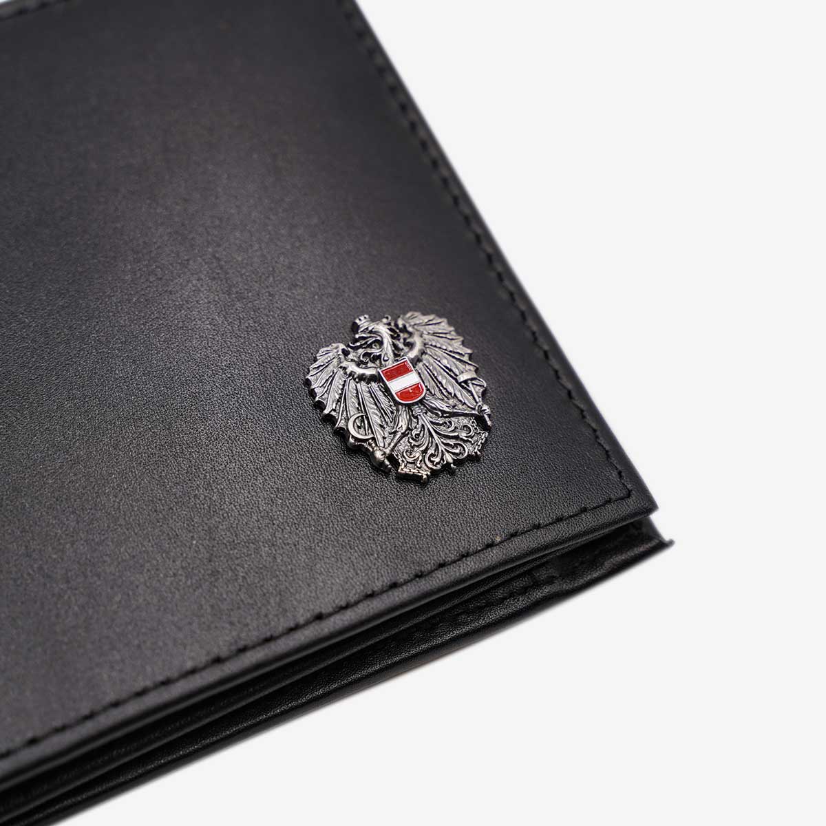 Schwarze Geldtasche mit Österreich Adler