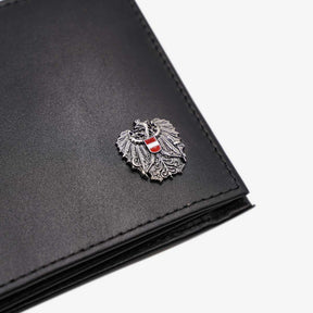 Schwarze Geldtasche mit Österreich Adler