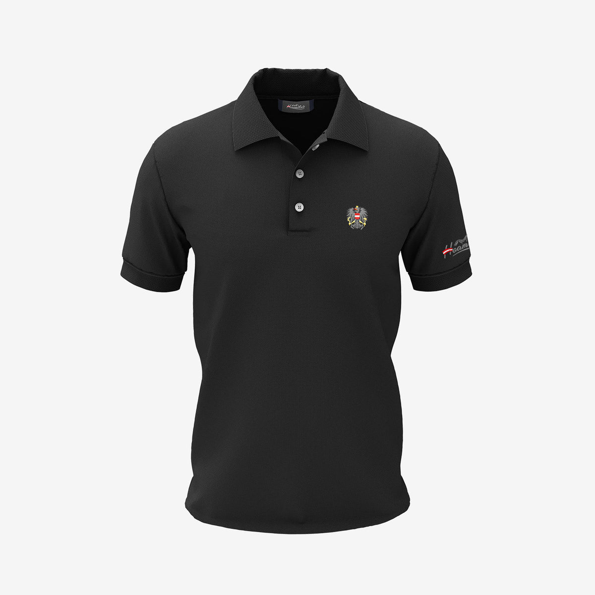 Schwarzes Österrreich Adler Poloshirt #Farbe_Schwarz