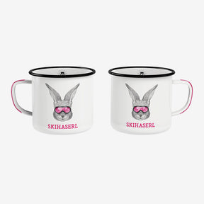 Skihaserl Emaille Tasse