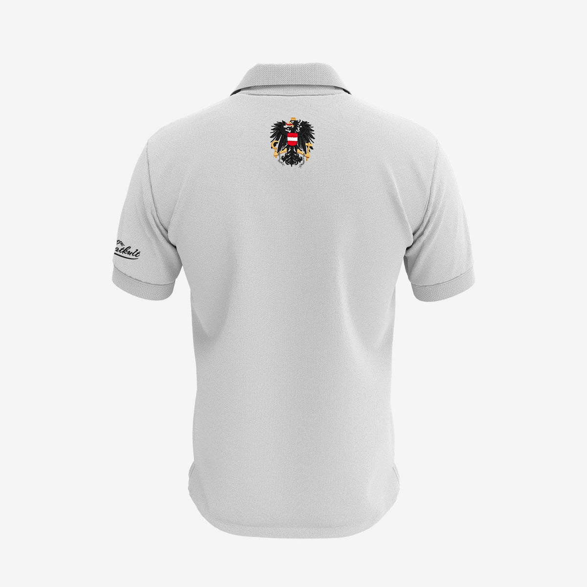 Weisses Poloshirt mit Österreich Adler #Farbe_Weiss